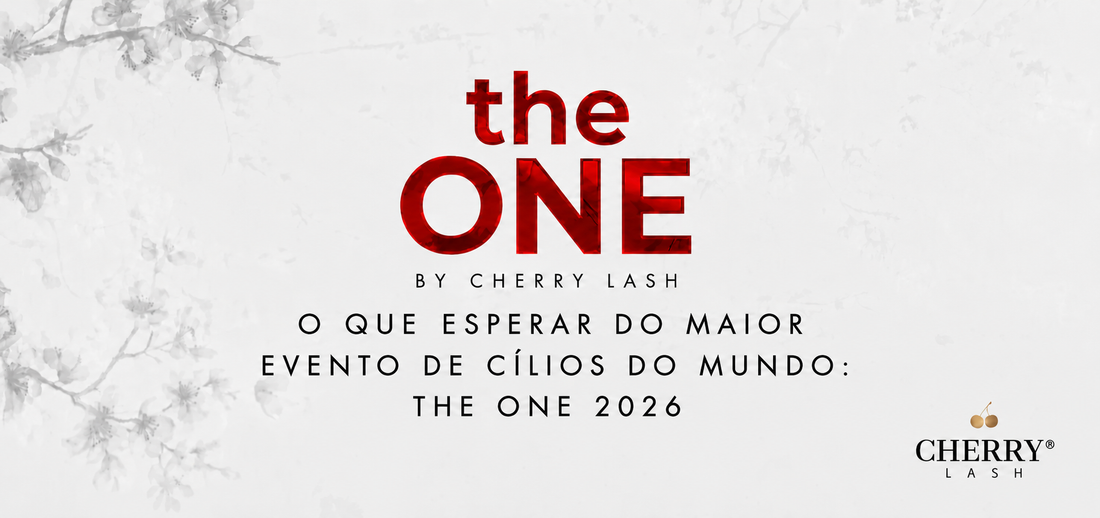 Banner do The One 2026, maior evento de cílios do mundo promovido pela Cherry Lash, com informações sobre o que esperar do evento para profissionais lash.