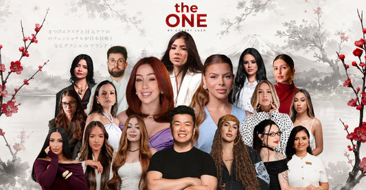 Banner do The One by Cherry Lash com influenciadores e palestrantes confirmados para o evento de extensão de cílios 2026.